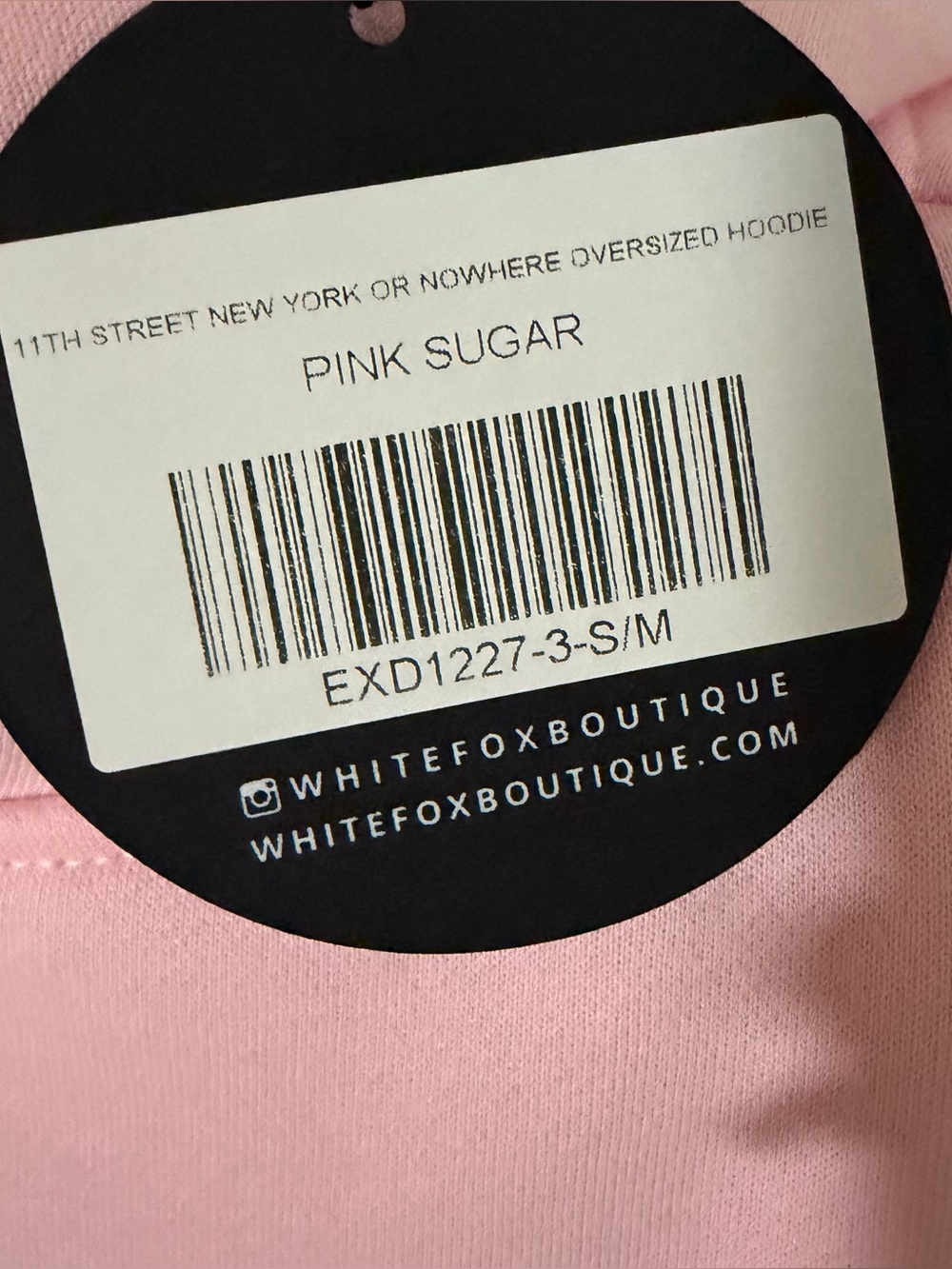 NWT 11th Street New York or Nowhere Oversized Hoodie and Shorts Pink Sugar S/M - Picture 9 of 11